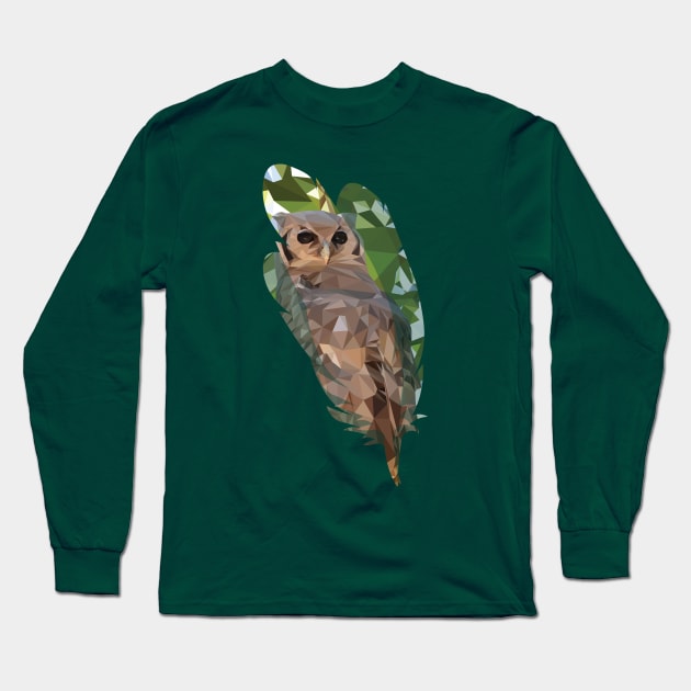 Feathered Owl Long Sleeve T-Shirt by ErinFCampbell